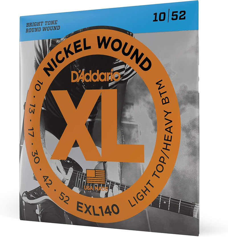 D'Addario EXL140 XL Nickel Wound Electric Guitar Strings - .010-.052 Light Top/Heavy Bottom