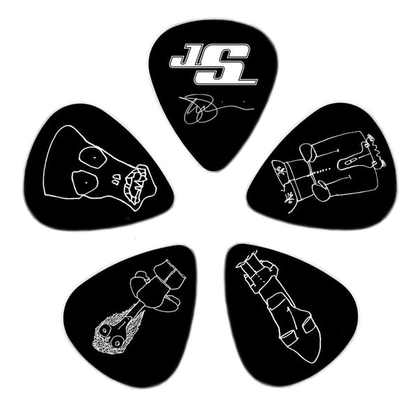 D'Addario 1CBK6-10JS Joe Satriani Celluloid Guitar Picks - Black/Heavy