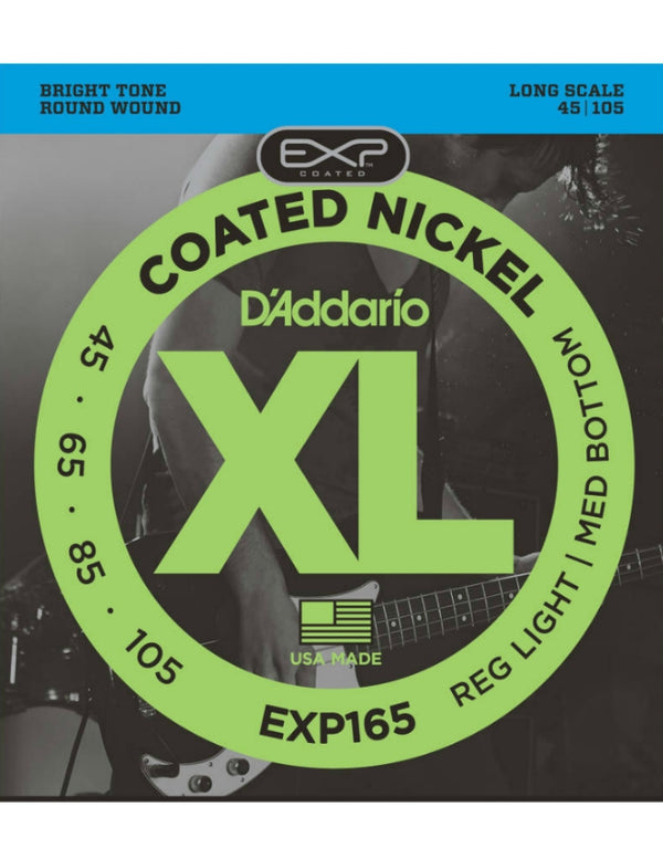 D'Addario EXL165 Nickel Wound Bass Guitar Strings - .045-.105 Regular Light Top/Medium Bottom Long Scale