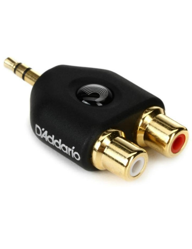 D'Addario PW-P047C 3.5mm TRS Male Stereo to Dual RCA Female Adapter