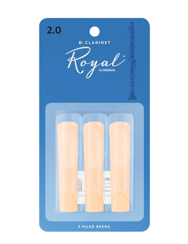 D'Addario RCB0320 Royal Bb Clarinet Reed - 2.0 (3-pack)