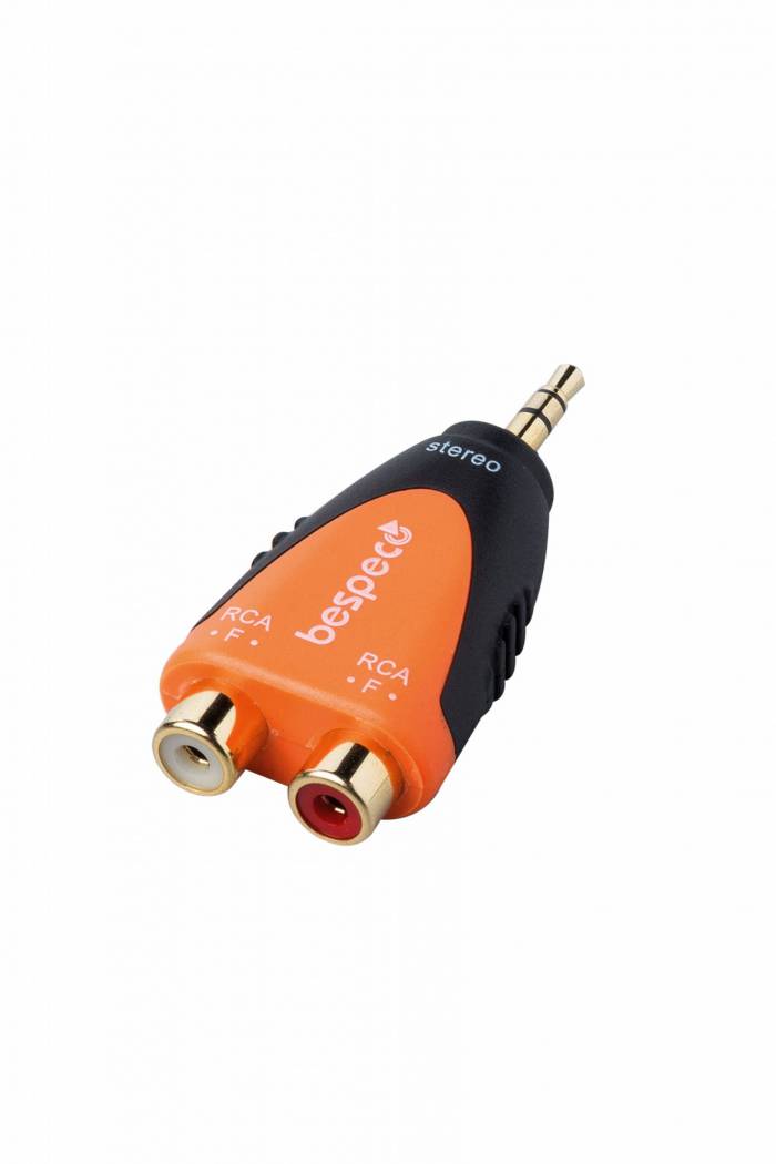 Bespeco Adapter Ø 3,5 mm stereo jack plug to 2 x RCA socket